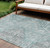 8' X 10' Teal Blue And Ivory Geometric Washable Indoor Outdoor Area Rug - Teal Blue, Ivory