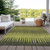 10' X 14' Olive Green Dark Green And Brown Striped Washable Indoor Outdoor Area Rug