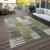 10' X 14' Brown Gold And Taupe Striped Washable Indoor Outdoor Area Rug