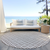 8' Taupe And Ivory Round Geometric Washable Indoor Outdoor Area Rug