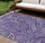 9' X 12' Purple Lavender And Silver Paisley Washable Indoor Outdoor Area Rug