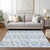 9' X 12' Sky Blue And Ivory Abstract Washable Indoor Outdoor Area Rug - Sky Blue, Ivory