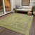 10' X 14' Fern Green And Sage Medallion Washable Indoor Outdoor Area Rug