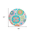 8' White Orange And Teal Blue Round Floral Medallion Washable Indoor Outdoor Area Rug