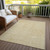 10' X 14' Wheat And Ivory Geometric Washable Indoor Outdoor Area Rug - 608219230494