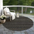 8' Black And Taupe Round Striped Washable Indoor Outdoor Area Rug