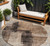 8' Brown Black And Tan Round Abstract Washable Indoor Outdoor Area Rug