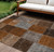 9' X 12' Orange And Taupe Patchwork Washable Indoor Outdoor Area Rug