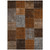 9' X 12' Orange And Taupe Patchwork Washable Indoor Outdoor Area Rug