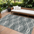 10' X 14' Gray Ivory And Charcoal Abstract Washable Indoor Outdoor Area Rug