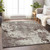 8' X 10' Taupe Ivory And Brown Damask Washable Indoor Outdoor Area Rug