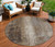 8' Brown And Ivory Round Abstract Washable Indoor Outdoor Area Rug - Brown, Ivory