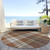 8' Chocolate Copper And Gold Round Plaid Washable Indoor Outdoor Area Rug