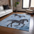 10' X 14' Denim Blue And Charcoal Horse Washable Indoor Outdoor Area Rug