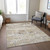 9' X 12' Ivory And Taupe Striped Washable Indoor Outdoor Area Rug