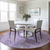 8' Lavender And Gray Round Damask Washable Indoor Outdoor Area Rug
