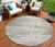 8' Taupe And Ivory Round Striped Washable Indoor Outdoor Area Rug - 608219228187
