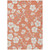8' X 10' Coral Ivory And Gray Floral Washable Indoor Outdoor Area Rug