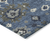 8' X 10' Blue Gray And White Floral Washable Indoor Outdoor Area Rug