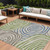 10' X 14' Beige Taupe And Green Abstract Washable Indoor Outdoor Area Rug