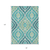 8' X 10' Teal Blue Ivory And Artichoke Green Floral Washable Indoor Outdoor Area Rug