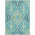 8' X 10' Teal Blue Ivory And Artichoke Green Floral Washable Indoor Outdoor Area Rug