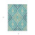 8' X 10' Teal Blue Ivory And Artichoke Green Floral Washable Indoor Outdoor Area Rug
