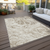 8' X 10' Taupe And Ivory Abstract Washable Indoor Outdoor Area Rug