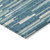 8' X 10' Teal Blue And Ivory Striped Washable Indoor Outdoor Area Rug Transitional Style - Teal Blue, Ivory Color