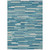 8' X 10' Teal Blue And Ivory Striped Washable Indoor Outdoor Area Rug Transitional Style - Teal Blue, Ivory Color