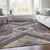 9' X 12' Purple And Gold Geometric Washable Indoor Outdoor Area Rug