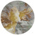 8' Gold And Gray Round Abstract Washable Indoor Outdoor Area Rug - Gold, Gray