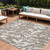 8' X 10' Taupe Brown And Ivory Animal Print Washable Indoor Outdoor Area Rug