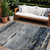 8' X 10' Navy Blue Gray And Black Abstract Washable Indoor Outdoor Area Rug