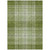 10' X 14' Green Black And Ivory Plaid Washable Indoor Outdoor Area Rug