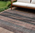 8' X 10' Blue Charcoal And Copper Botanical Leaves Washable Indoor Outdoor Area Rug