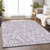 9' X 12' Lavender And Ivory Tribal Washable Indoor Outdoor Area Rug