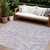 9' X 12' Lavender And Ivory Tribal Washable Indoor Outdoor Area Rug