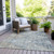 8' X 10' Denim Blue And Beige Geometric Washable Indoor Outdoor Area Rug