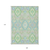 9' X 12' Mint Green Blue And Ivory Oriental Washable Indoor Outdoor Area Rug