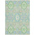 9' X 12' Mint Green Blue And Ivory Oriental Washable Indoor Outdoor Area Rug