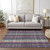 8' X 10' Plum Eggplant And Gray Plaid Washable Indoor Outdoor Area Rug