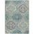 9' X 12' Teal Blue Fern Green And Beige Floral Washable Indoor Outdoor Area Rug