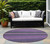 8' Round Purple Round Striped Washable Non Skid Indoor Outdoor Area Rug