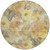 8' Gold And Gray Round Floral Washable Indoor Outdoor Area Rug - Gold, Gray
