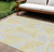 8' X 10' Gold Gray And Wheat Geometric Washable Indoor Outdoor Area Rug