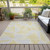 8' X 10' Gold Gray And Wheat Geometric Washable Indoor Outdoor Area Rug