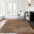 10' X 14' Orange Copper And Brown Striped Washable Indoor Outdoor Area Rug