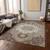 8' X 10' Chocolate Beige And Gray Oriental Washable Indoor Outdoor Area Rug