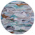 8' Blue Gray And Brown Round Abstract Washable Indoor Outdoor Area Rug